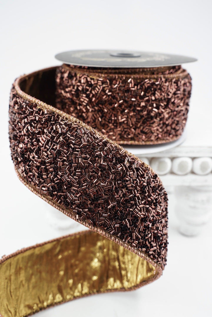 John Mark, Brown Confetti Wired Ribbon - 2.5" - Greenery MarketWired RibbonJME-WN25-050-BRN-25