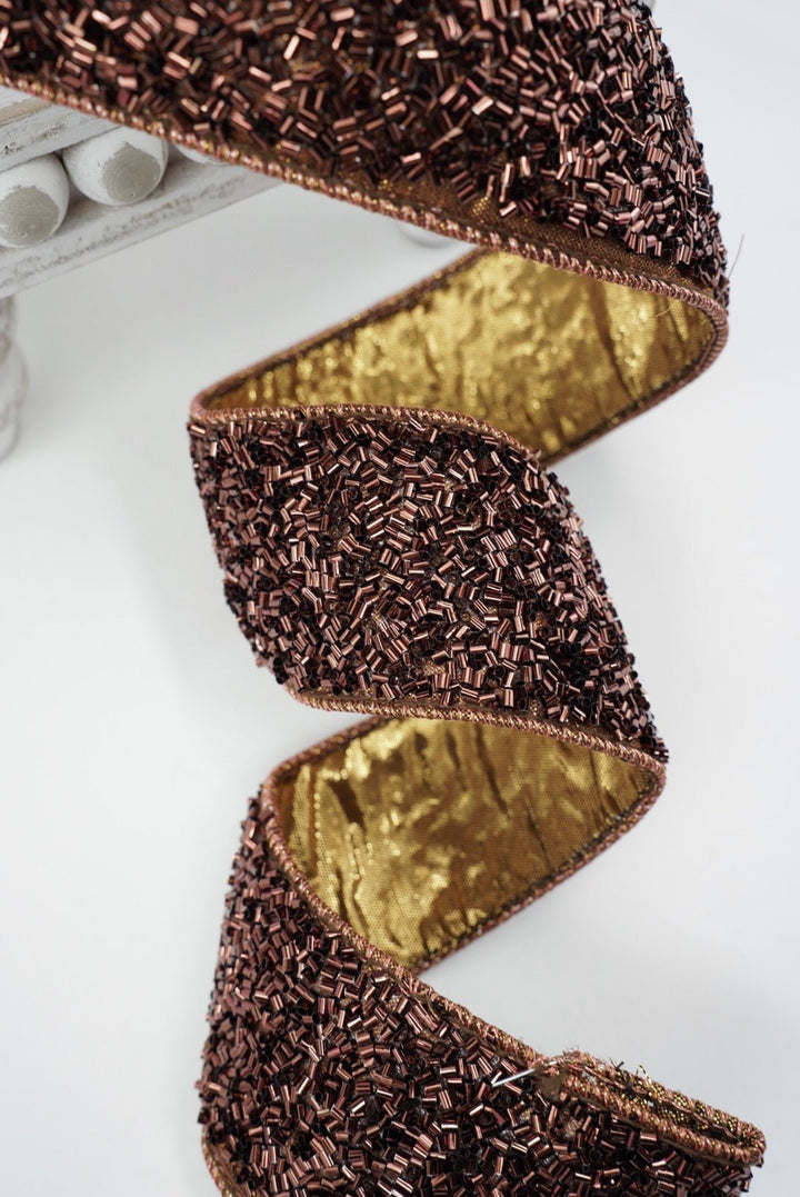John Mark, Brown Confetti Wired Ribbon - 2.5" - Greenery MarketWired RibbonJME-WN25-050-BRN-25