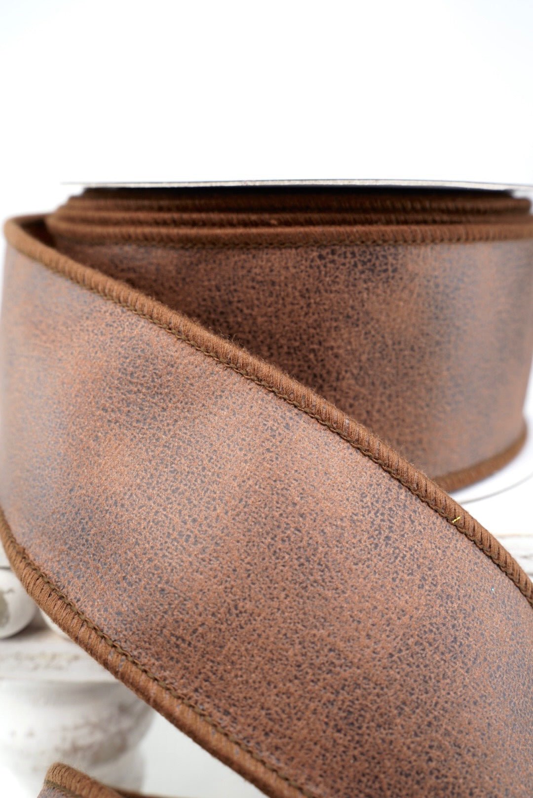 John Mark, Brown Rexine Suede Wired Ribbon - 2.5" - Greenery MarketWired RibbonJME-WN25-089-BRN-2.5