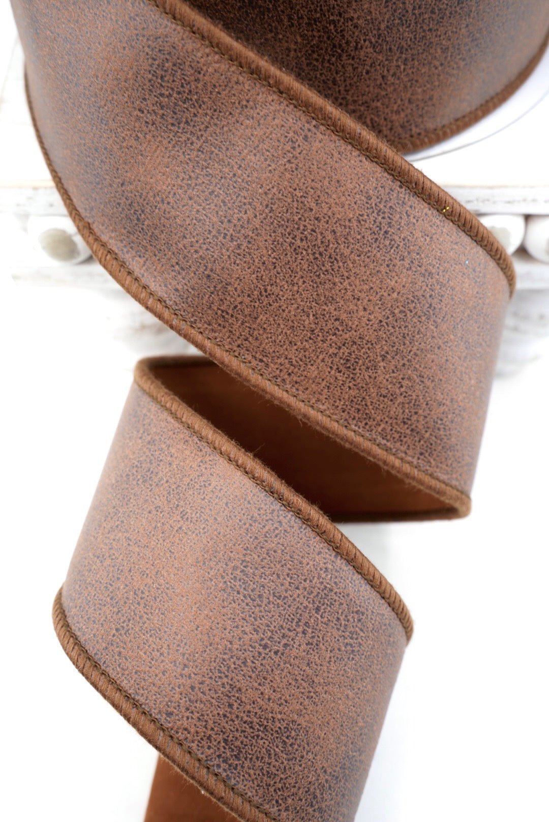 John Mark, Brown Rexine Suede Wired Ribbon - 2.5" - Greenery MarketWired RibbonJME-WN25-089-BRN-2.5