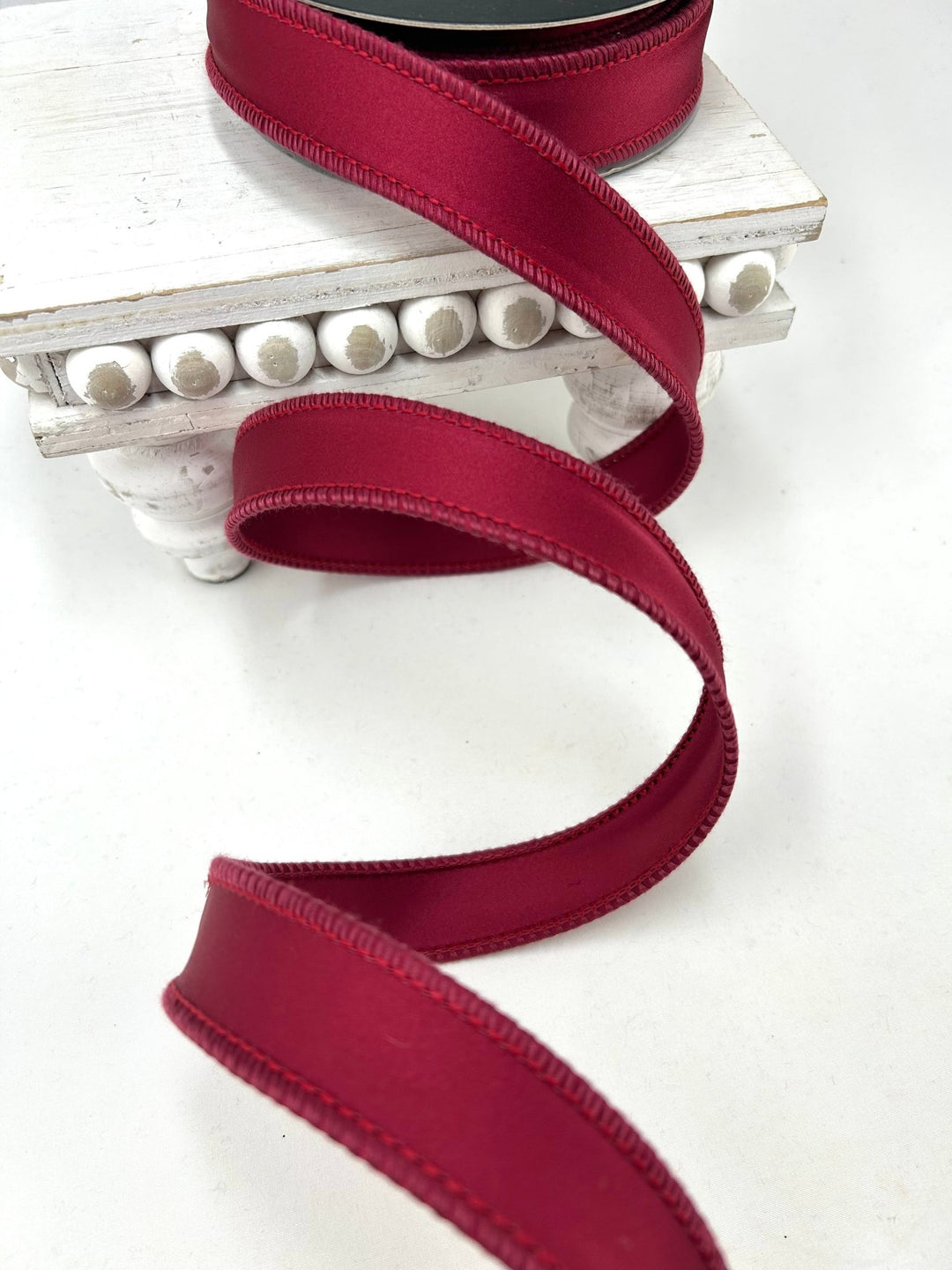 John Mark, Burgundy Satin Wired Ribbon - 1" - Greenery MarketWired RibbonJME-WN25-081-BURG-1