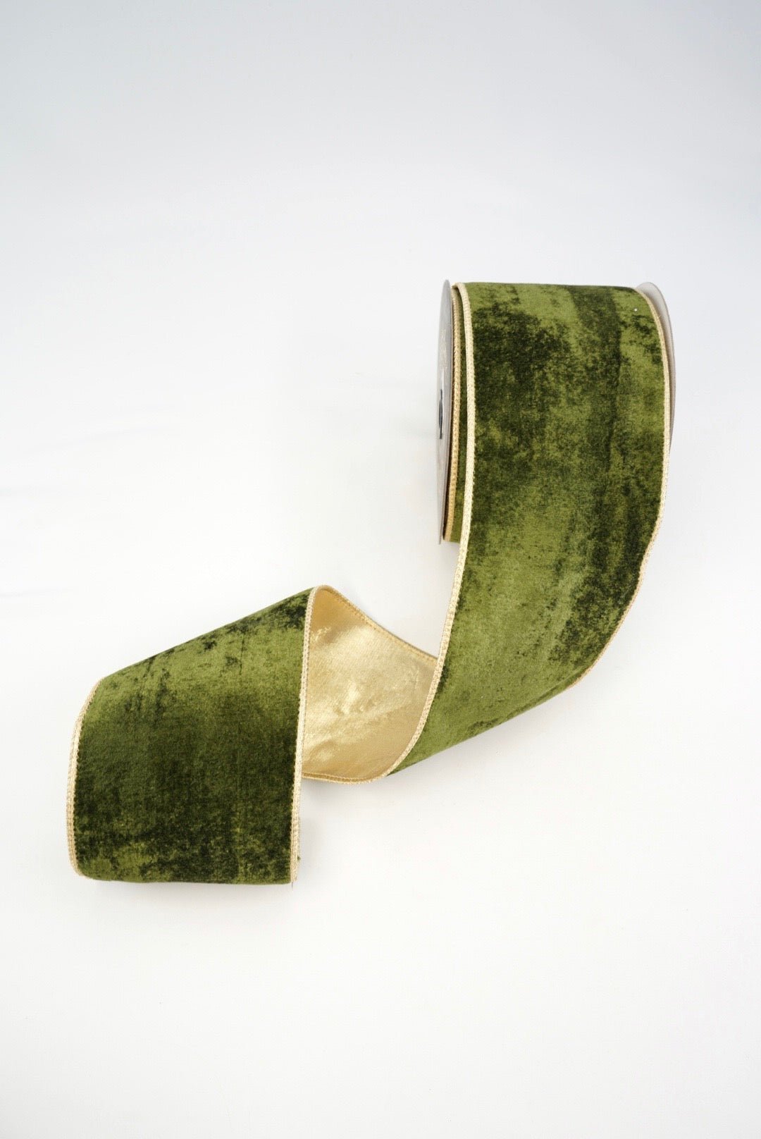 John Mark, Dark Green Velvet Metallic Dupion Wired Ribbon - 4" - Greenery MarketWired RibbonJME-WN25-021-DKGRN-4