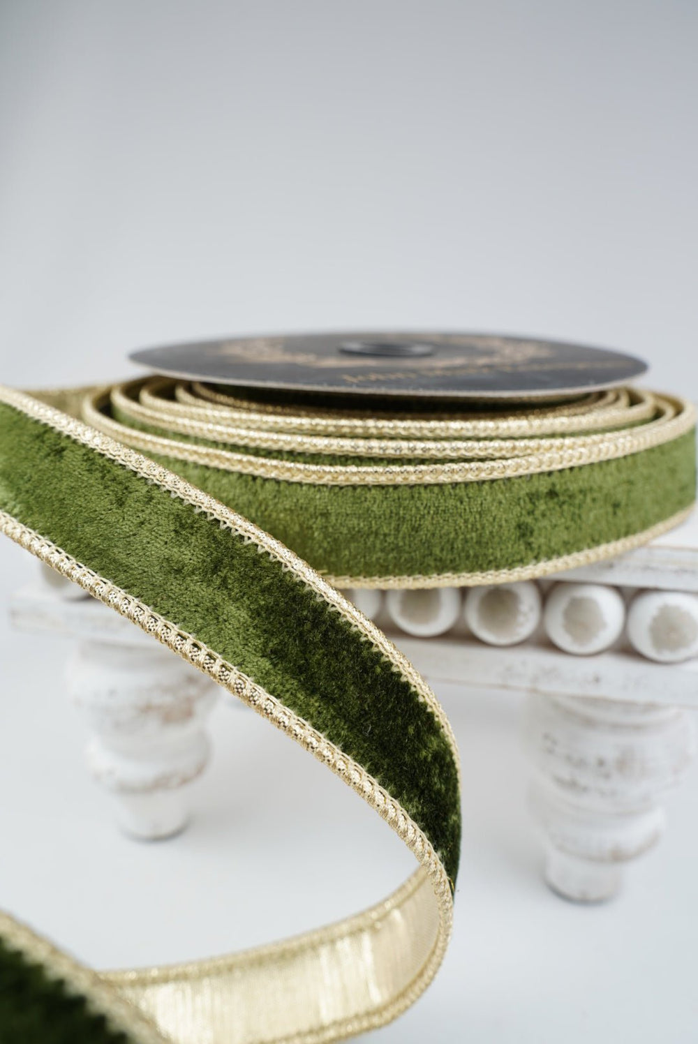 John Mark, Dark Green Velvet Wired Ribbon - 1" - Greenery MarketWired RibbonJME-WN25-021-DKGRN-1