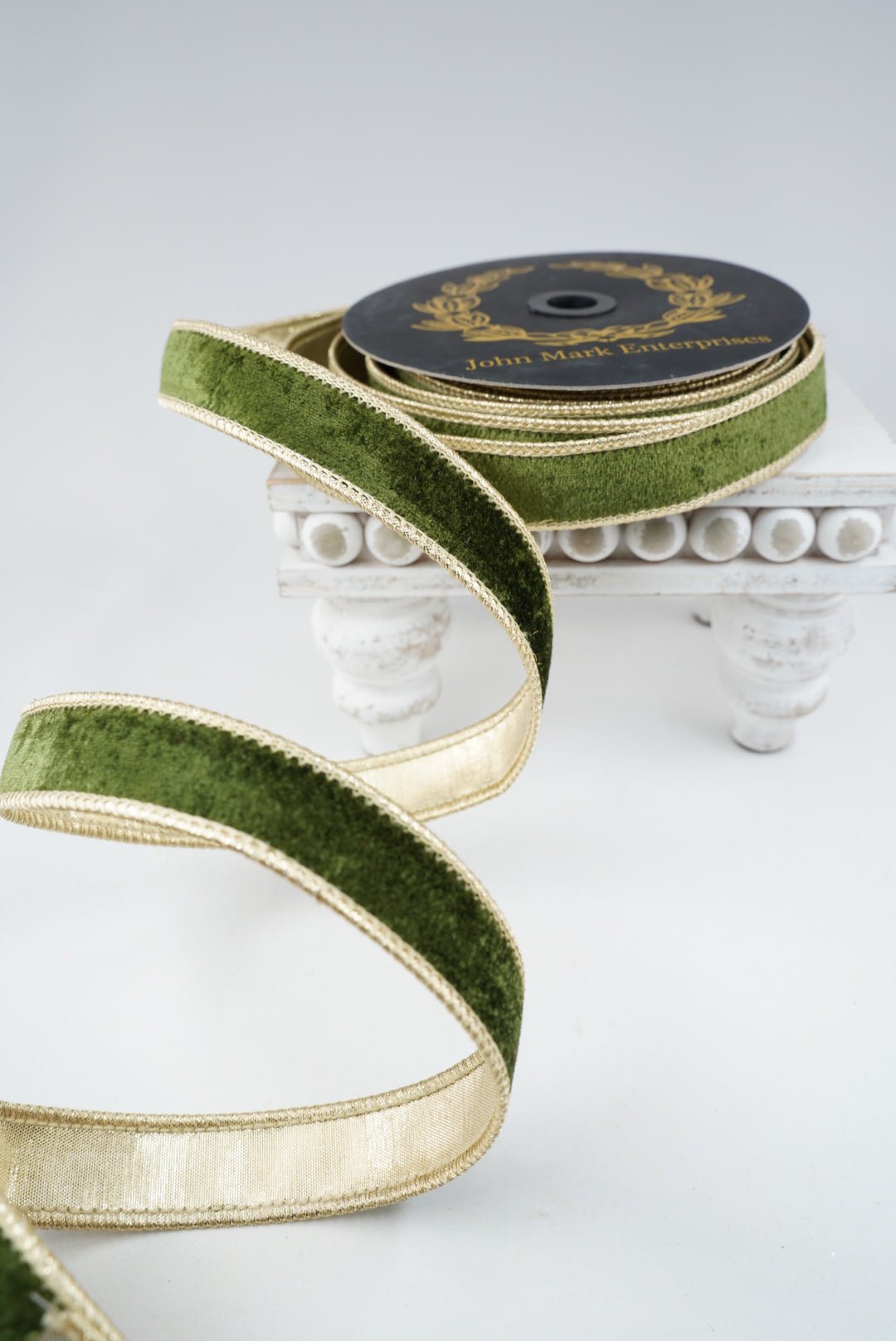 John Mark, Dark Green Velvet Wired Ribbon - 1" - Greenery MarketWired RibbonJME-WN25-021-DKGRN-1
