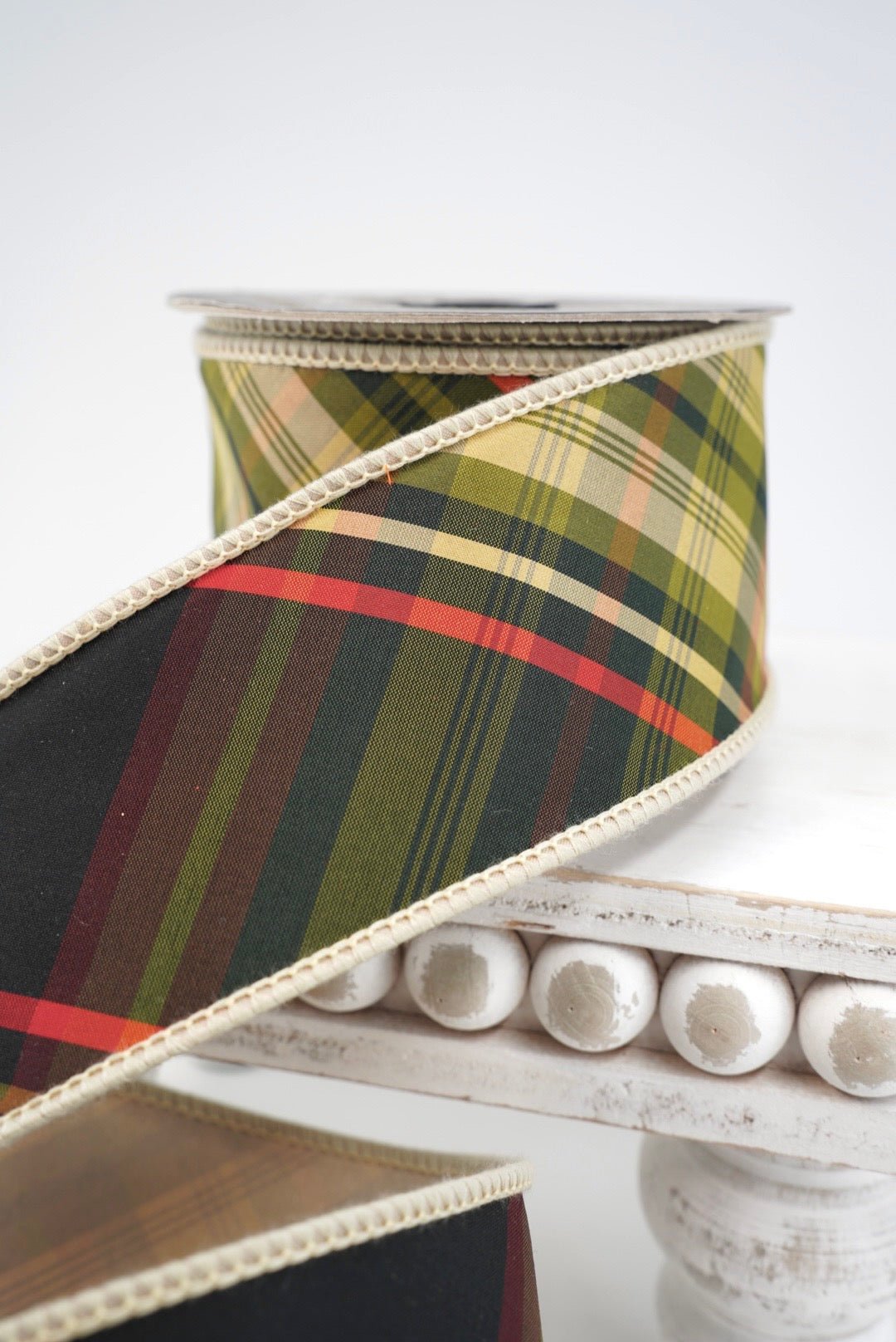 John Mark, Green Huntington Plaid Taffeta Wired Ribbon - 2.5" - Greenery MarketWired RibbonJME-WN25-040-GREEN-2.5