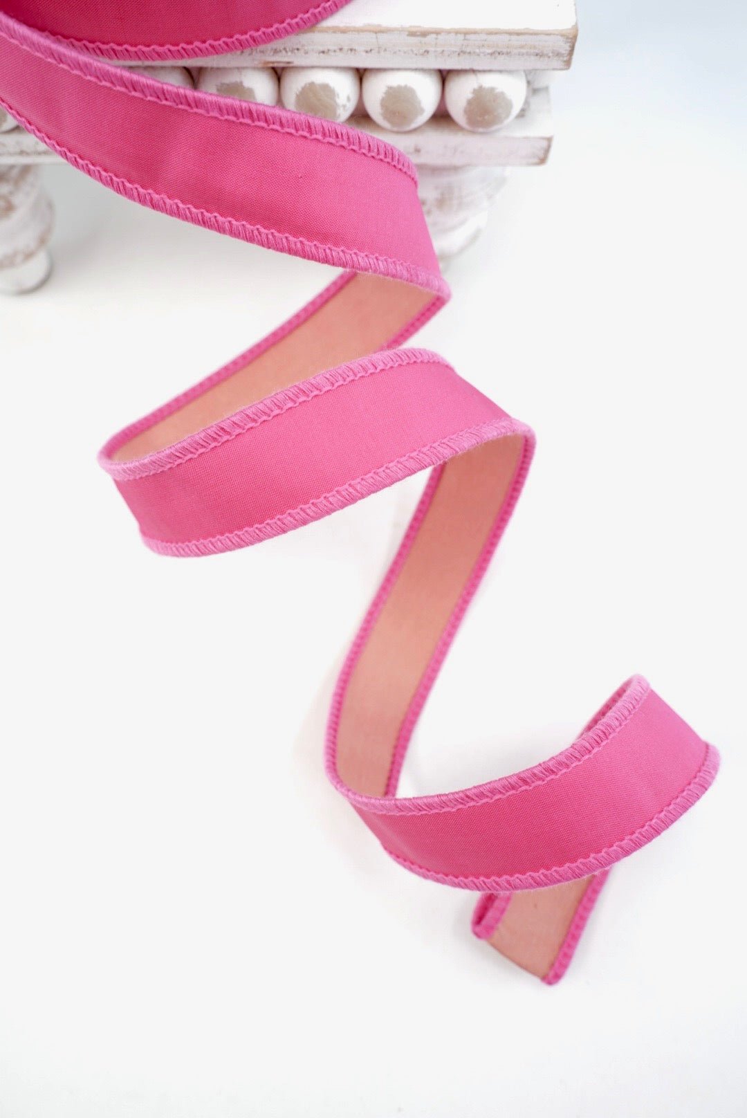 John Mark, Pink, Taffeta Wired Ribbon - 1" - Greenery MarketWired RibbonJME-WN25-012-PINK-1