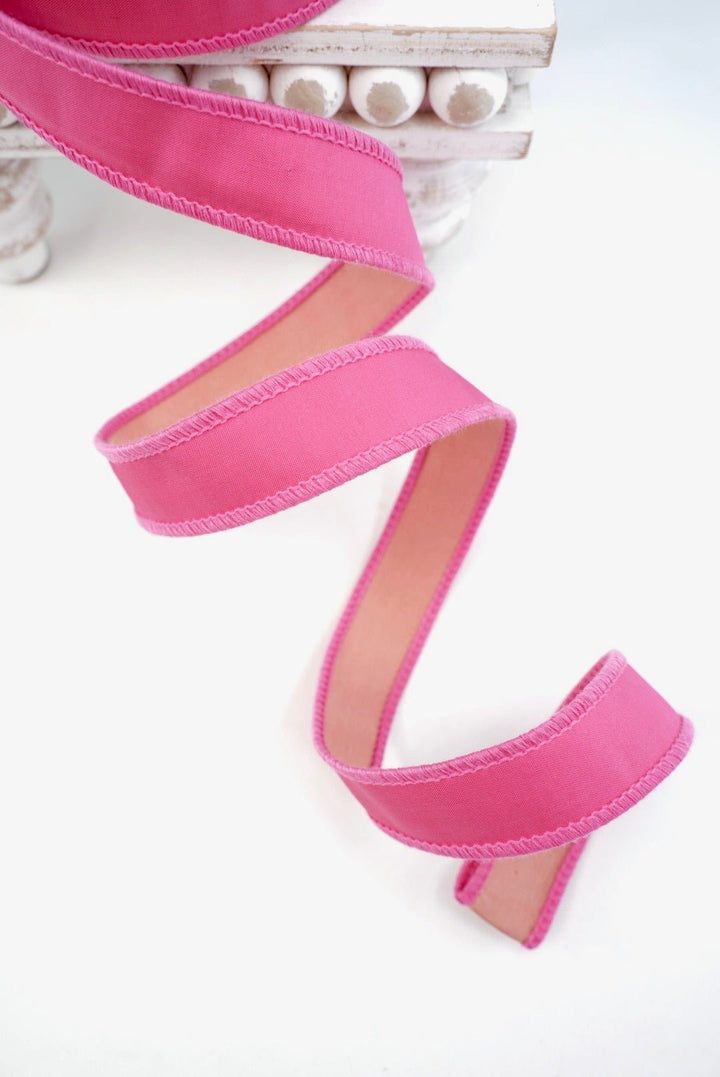 John Mark, Pink, Taffeta Wired Ribbon - 1" - Greenery MarketWired RibbonJME-WN25-012-PINK-1