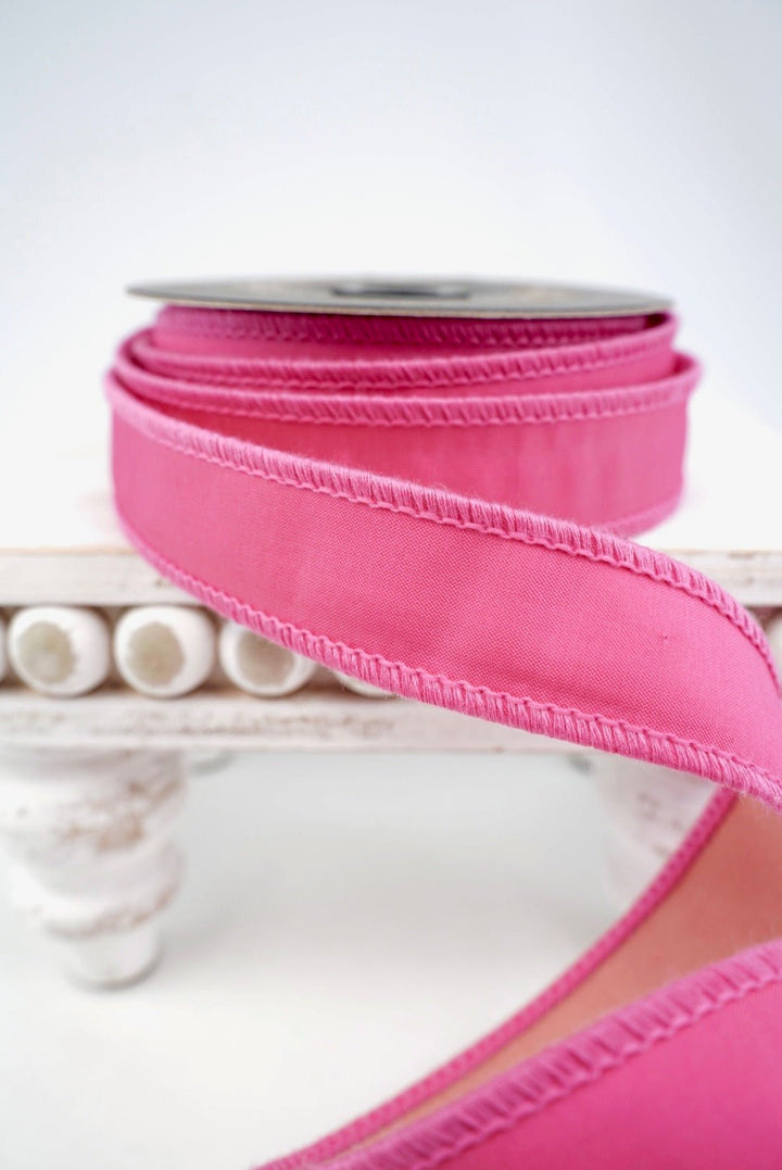 John Mark, Pink, Taffeta Wired Ribbon - 1" - Greenery MarketWired RibbonJME-WN25-012-PINK-1