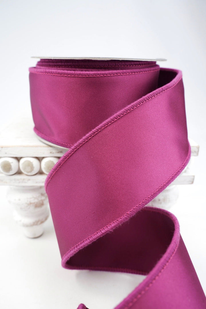 John Mark, Purple Satin Wired Ribbon - 2.5" - Greenery MarketWired RibbonJME-WN25-081-PUR-2.5