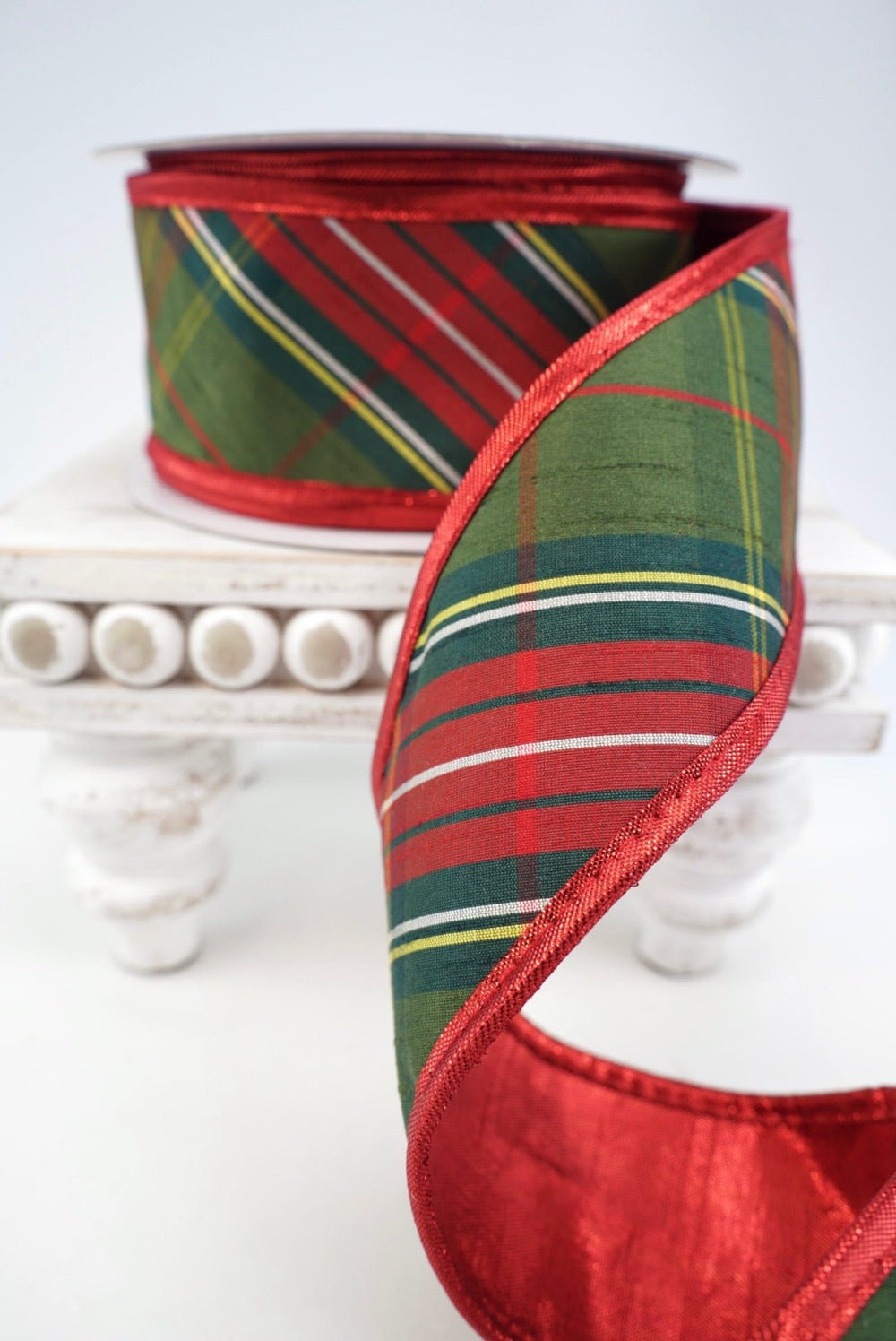 John Mark, Red Traditions Plaid Metallic Wired Ribbon - 2.5" - Greenery MarketWired RibbonJME-WN25-092-RED-2.5