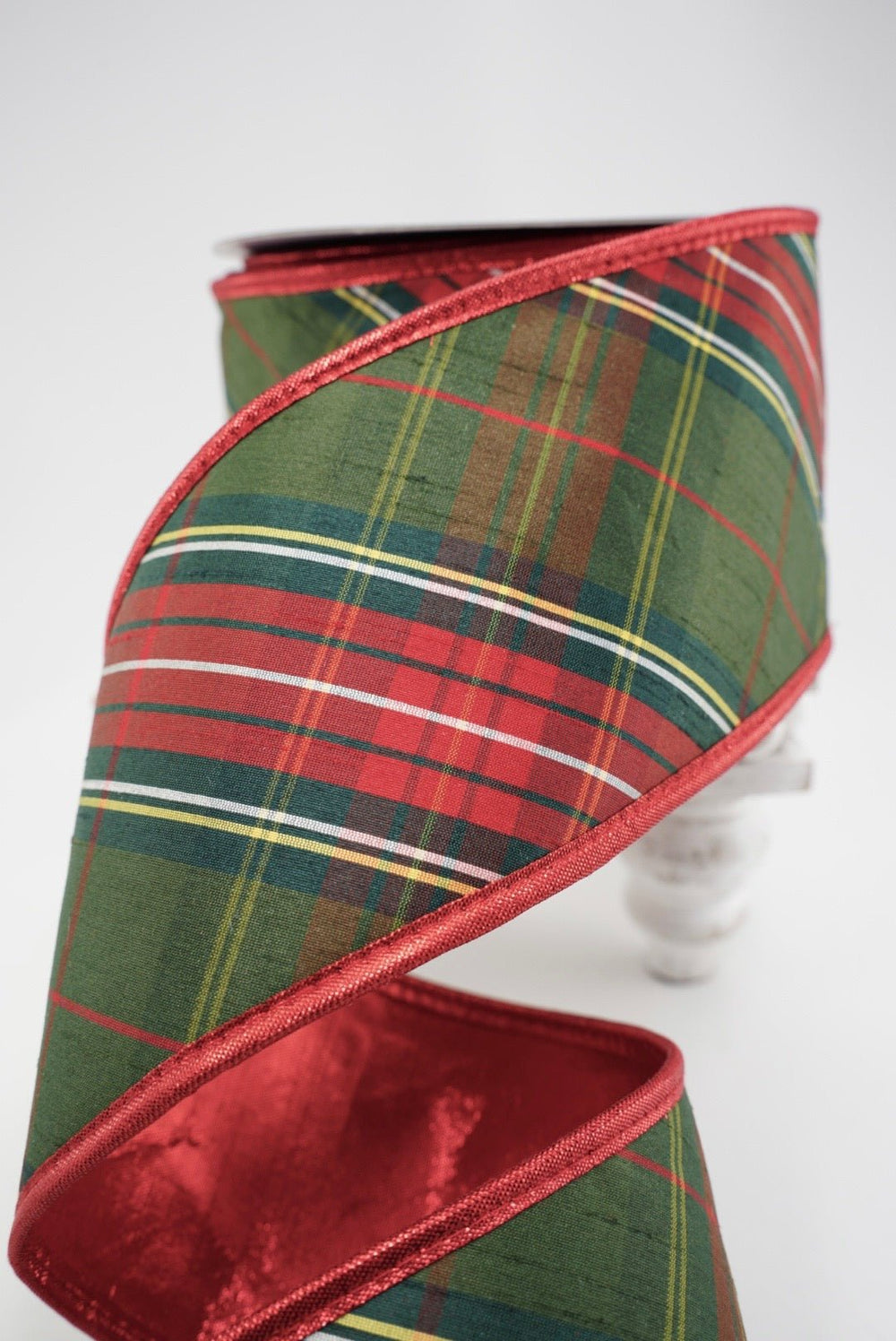 John Mark, Red Traditions Plaid Metallic Wired Ribbon - 4" - Greenery MarketWired RibbonJME-WN25-092-RED-4