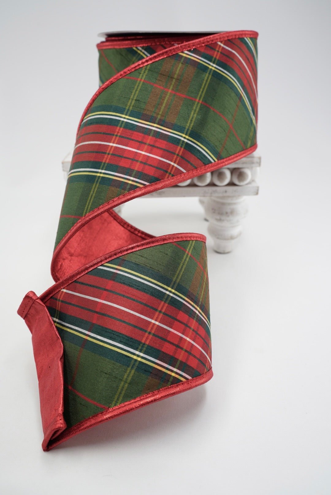 John Mark, Red Traditions Plaid Metallic Wired Ribbon - 4" - Greenery MarketWired RibbonJME-WN25-092-RED-4