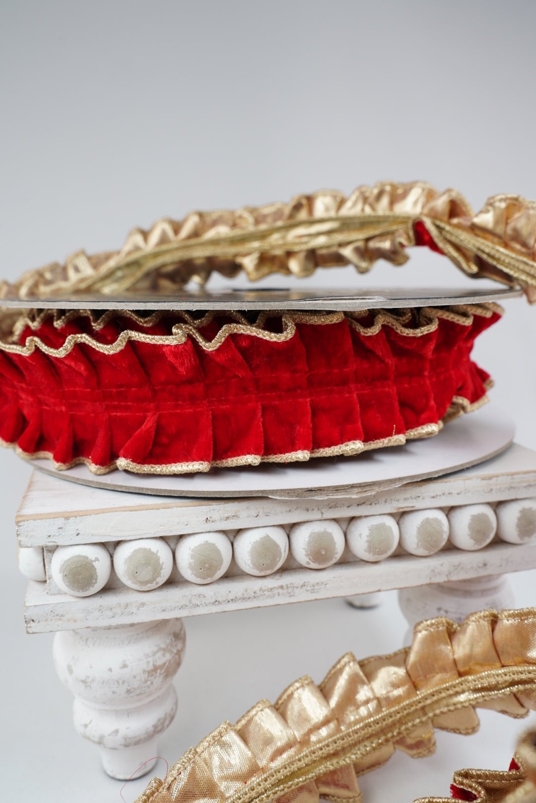 John Mark, Red Velvet Pleated Wired Ribbon - 1.5" - Greenery MarketWired RibbonJME-WN25-062-RED-1.5