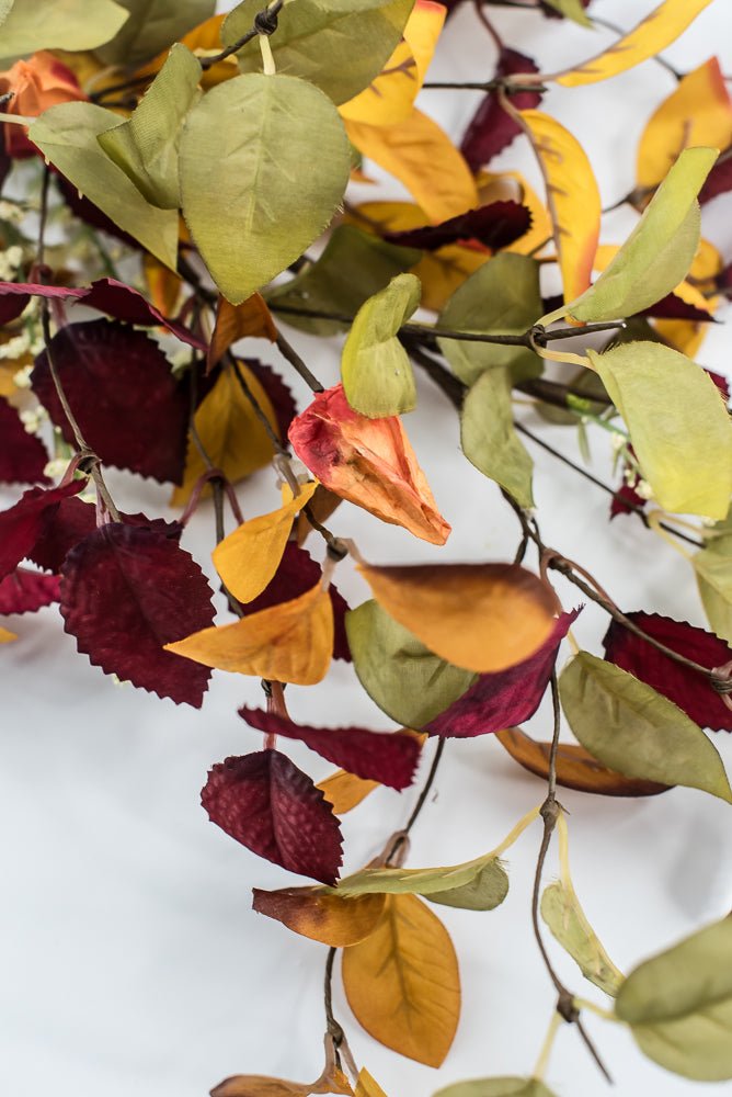 Lantern And Autumn Leaves Spray - Greenery Marketartificial flowers65113