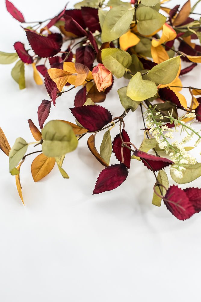 Lantern And Autumn Leaves Spray - Greenery Marketartificial flowers65113