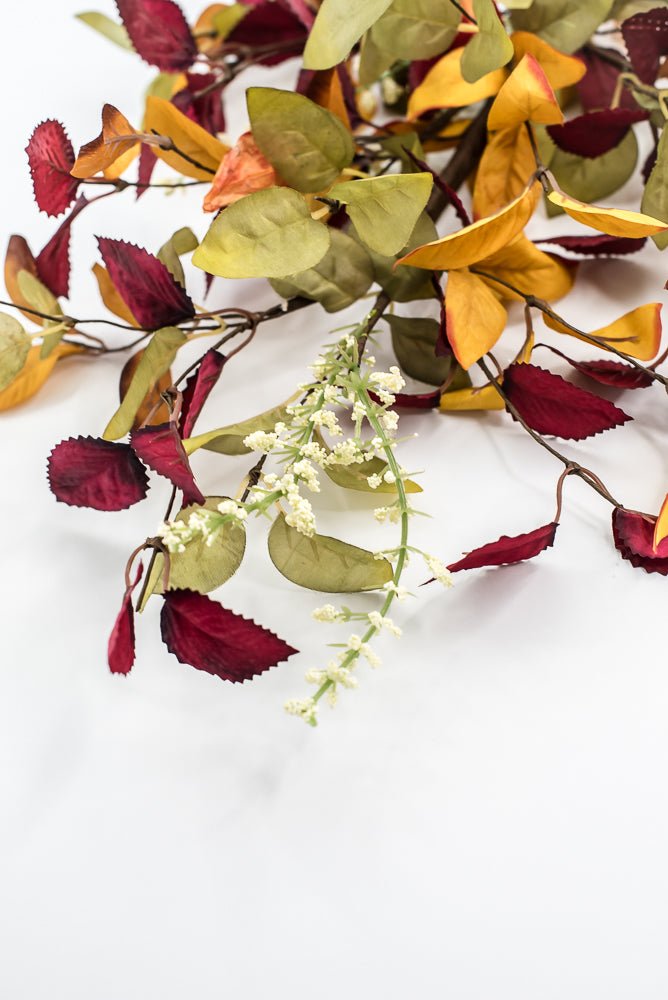 Lantern And Autumn Leaves Spray - Greenery Marketartificial flowers65113