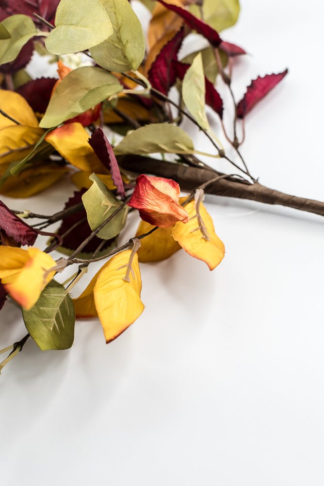 Lantern And Autumn Leaves Spray - Greenery Marketartificial flowers65113