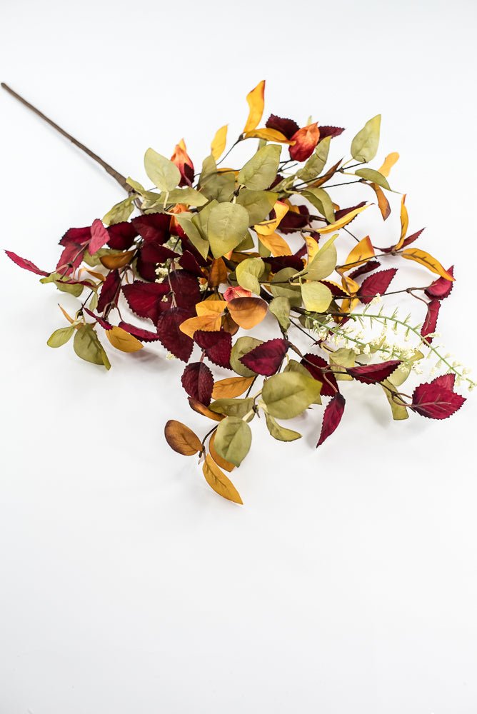 Lantern And Autumn Leaves Spray - Greenery Marketartificial flowers65113