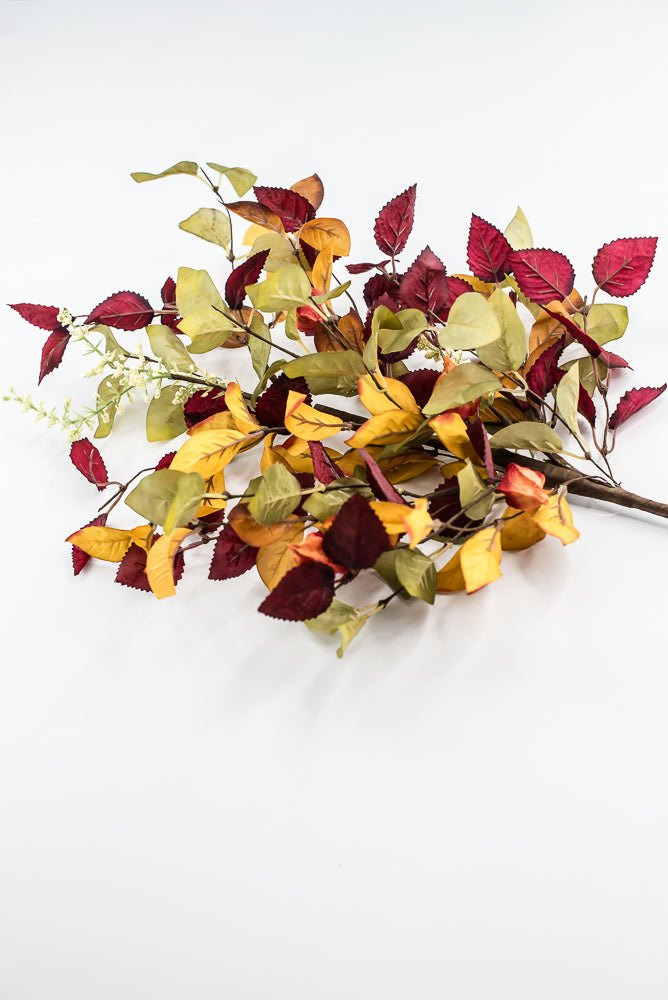Lantern And Autumn Leaves Spray - Greenery Marketartificial flowers65113