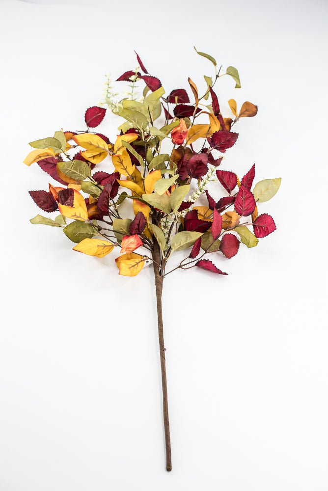 Lantern And Autumn Leaves Spray - Greenery Marketartificial flowers65113