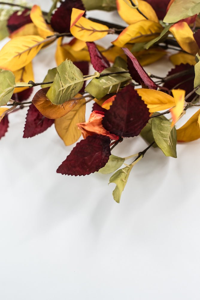 Lantern And Autumn Leaves Spray - Greenery Marketartificial flowers65113