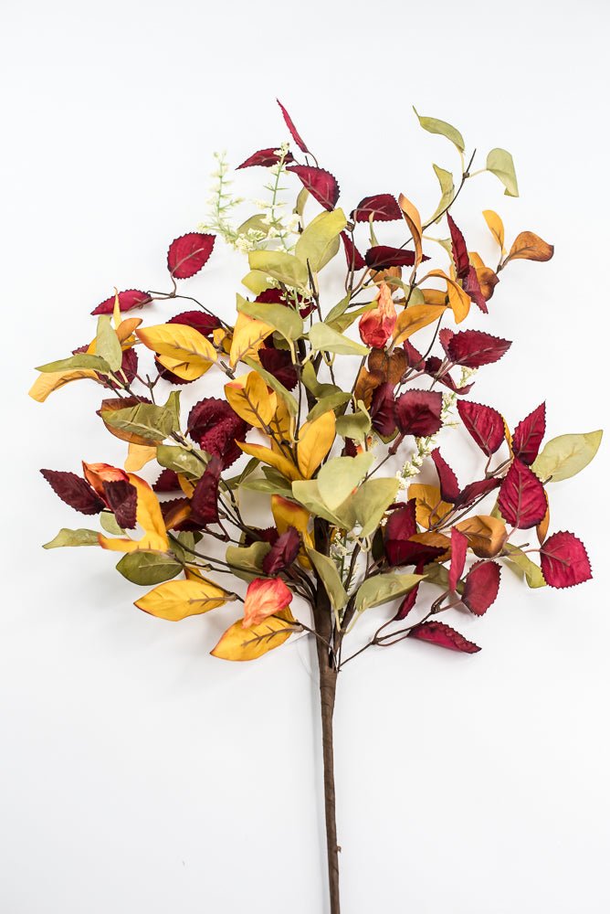 Lantern And Autumn Leaves Spray - Greenery Marketartificial flowers65113