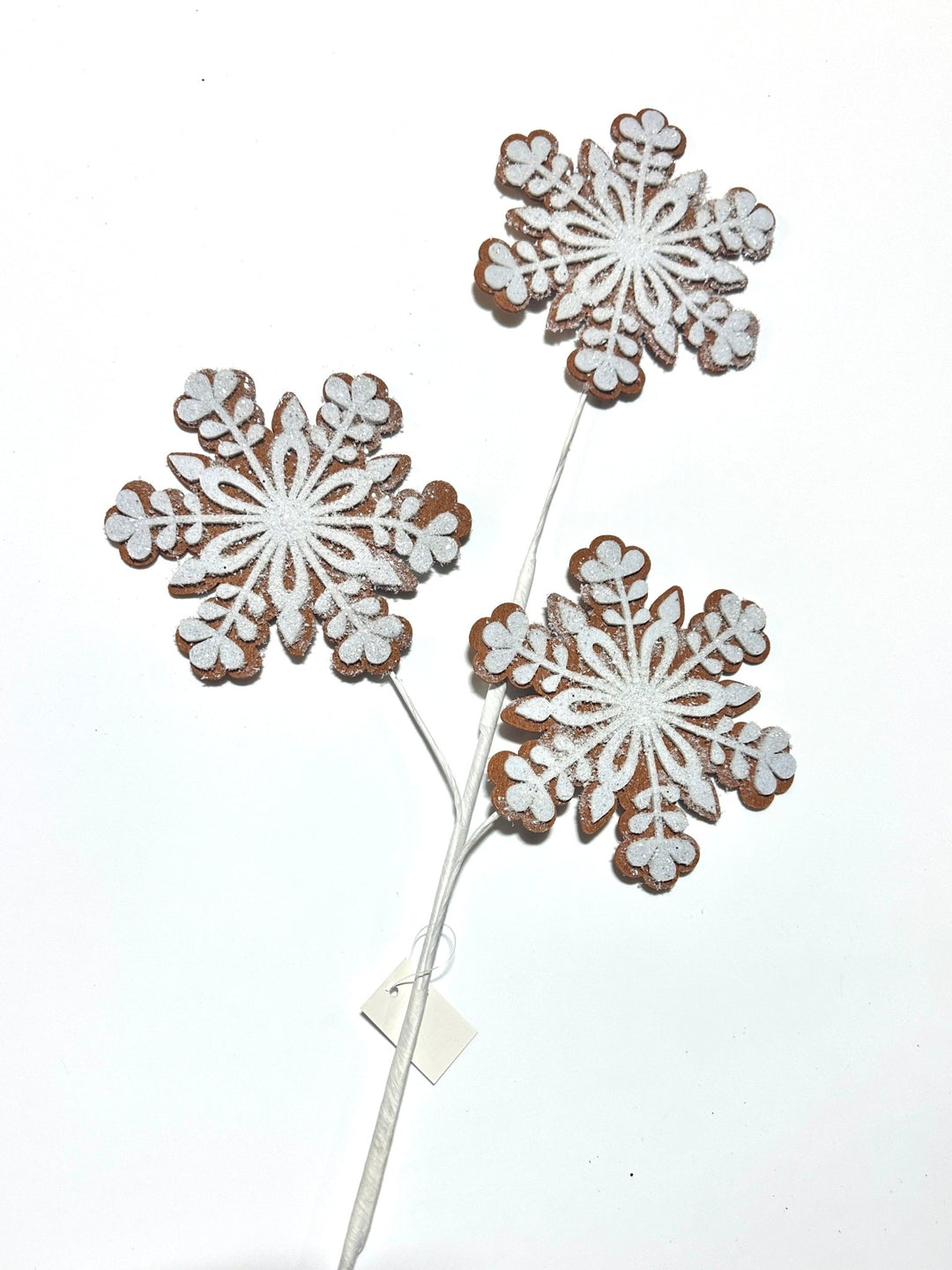 Large, gingerbread snowflake spray - Greenery MarketGF2342GINGWT