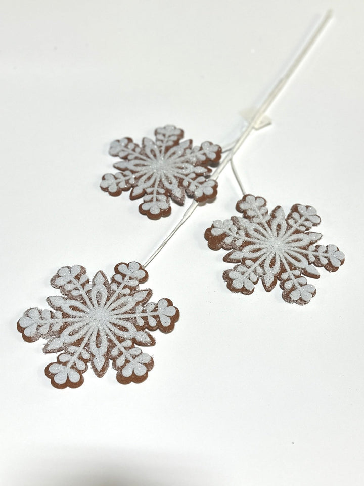 Large, gingerbread snowflake spray - Greenery MarketGF2342GINGWT