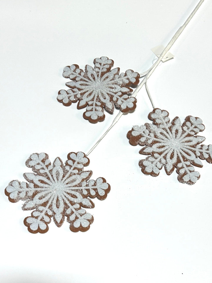 Large, gingerbread snowflake spray - Greenery MarketGF2342GINGWT