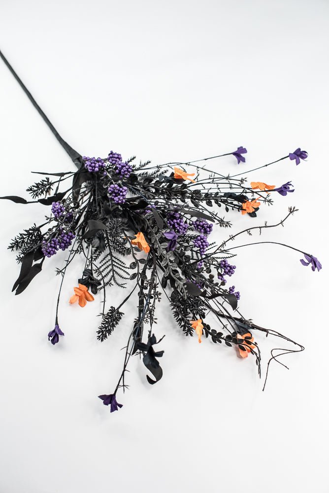 Large, Halloween Fern and berry spray - black, orange, and purple - Greenery MarketArtificial Flora65267 - PUPR