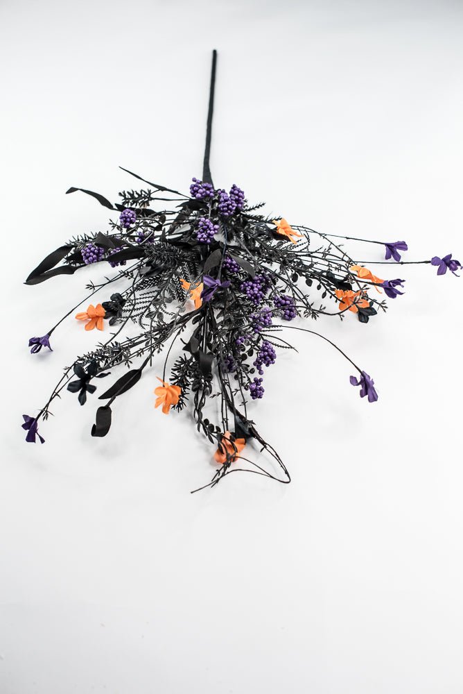 Large, Halloween Fern and berry spray - black, orange, and purple - Greenery MarketArtificial Flora65267 - PUPR