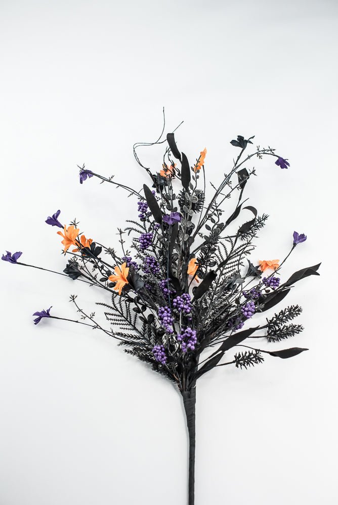 Large, Halloween Fern and berry spray - black, orange, and purple - Greenery MarketArtificial Flora65267 - PUPR