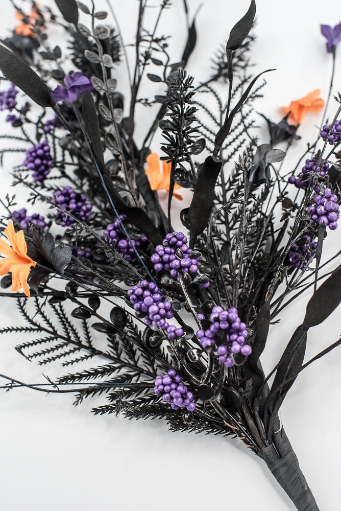 Large, Halloween Fern and berry spray - black, orange, and purple - Greenery MarketArtificial Flora65267 - PUPR