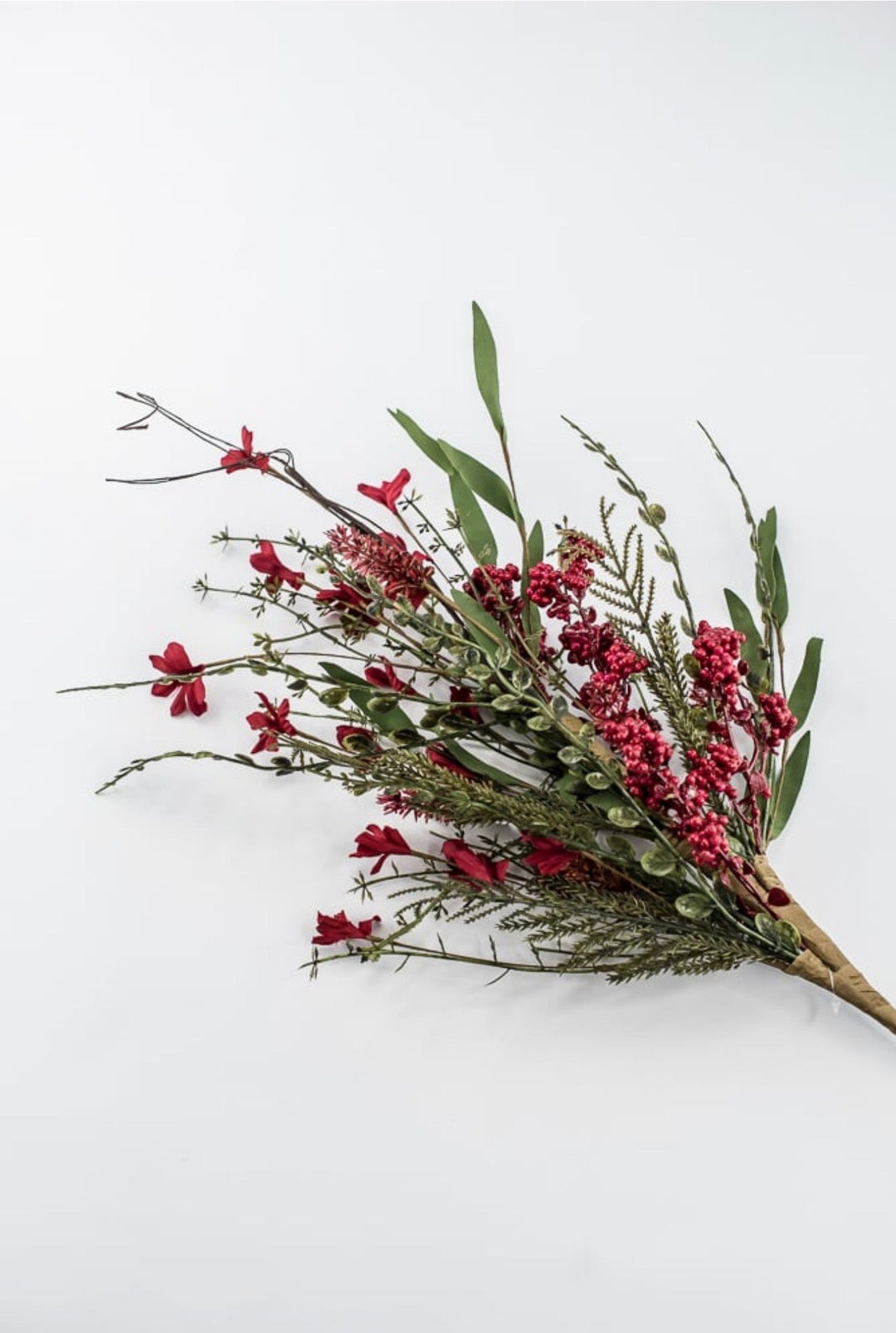 Large, Holiday Fern and berry spray - red 65267 - Greenery MarketArtificial Flora65267-RD