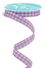 Lavender and white classic Gingham wired ribbon, 5/8" - Greenery MarketWired ribbonRGE1207G6