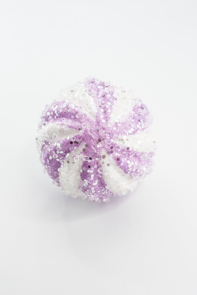 Lavender And White Ice Ball Ornament - Greenery Market40330 - LVWT