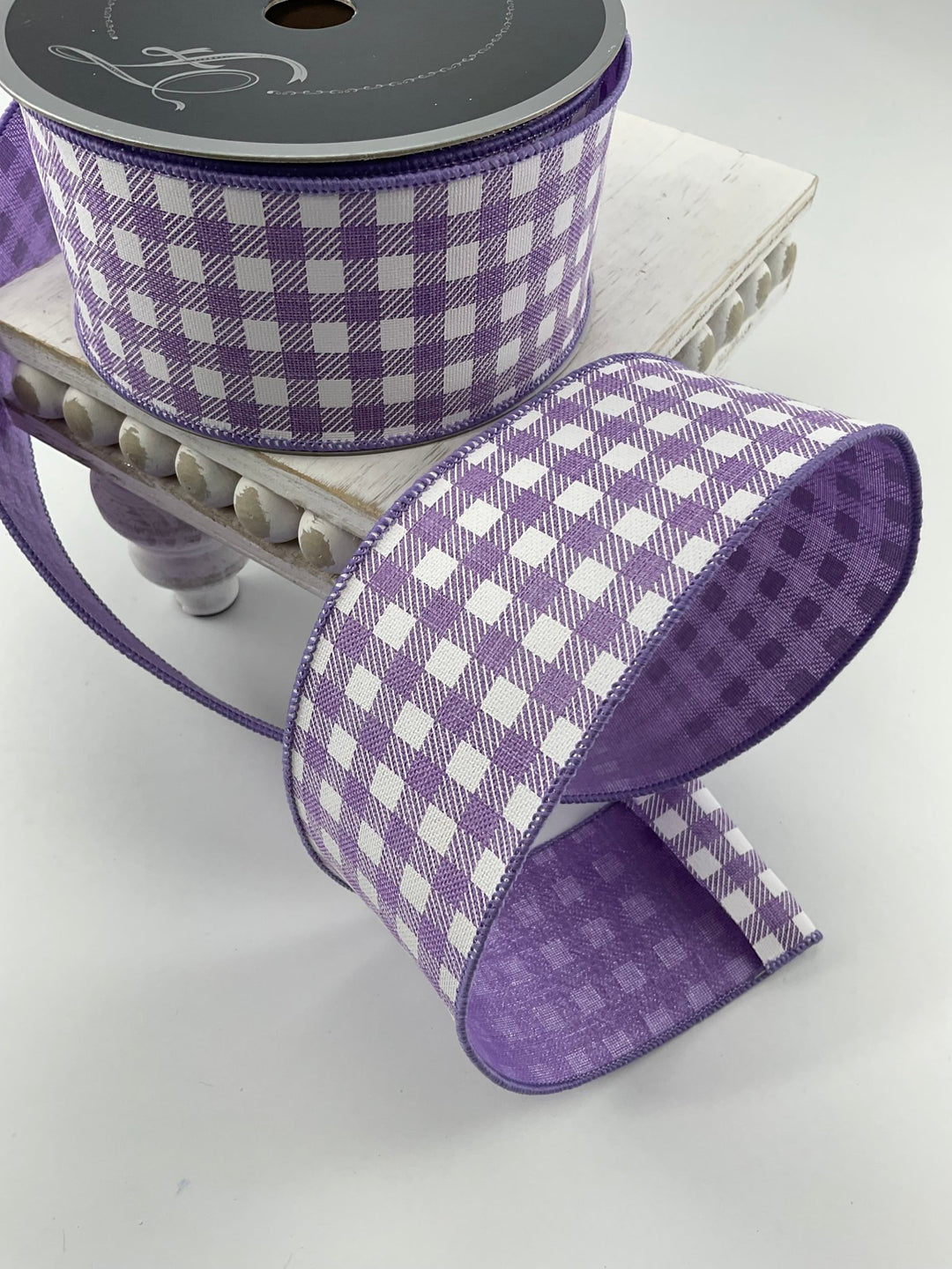 Lavender check 2.5” farrisilk wired ribbon - Greenery MarketRibbons & TrimRA842-70