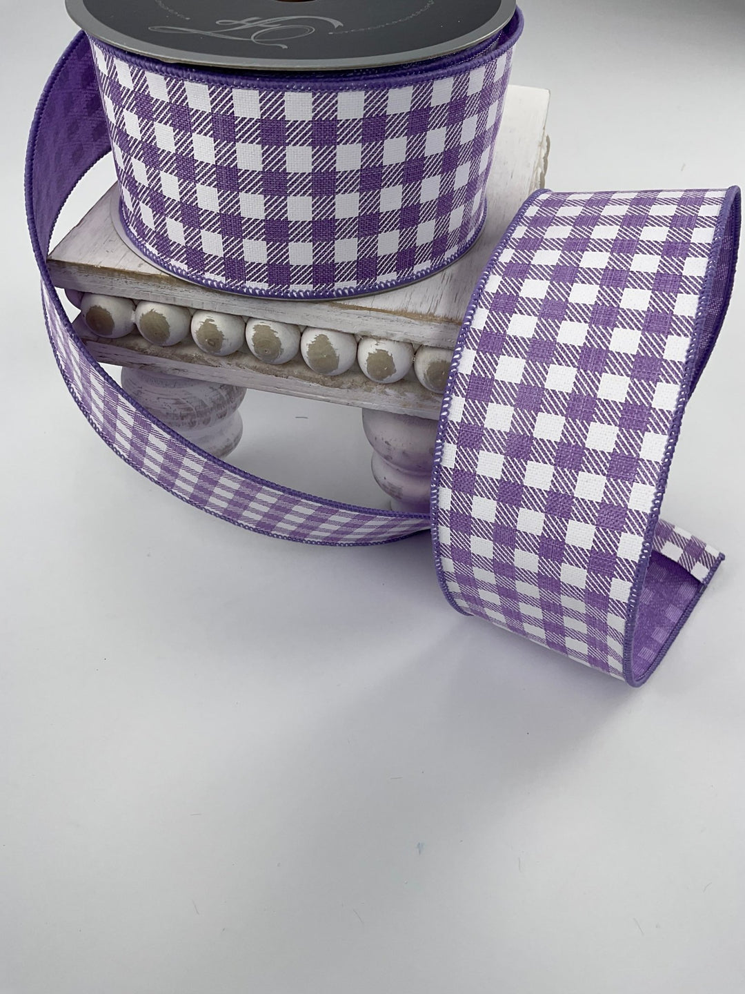 Lavender check 2.5” farrisilk wired ribbon - Greenery MarketRibbons & TrimRA842-70