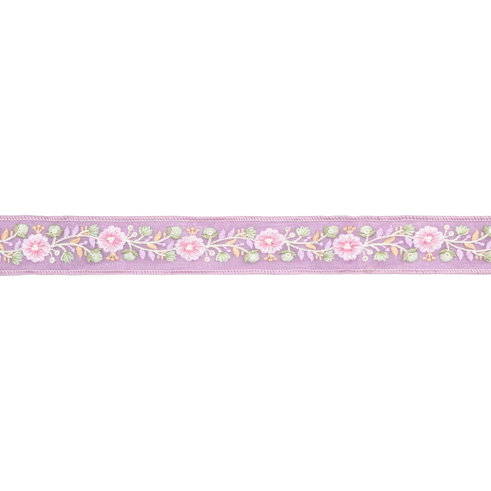Lavender Flower Trim Wired Dupioni Ribbon - 1.5" - Greenery MarketWired Ribbon6935W-462-38C