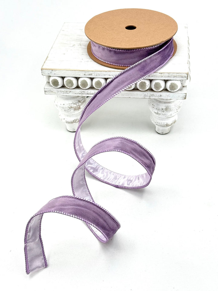 Lavender Reversible Velvet Wired Ribbon - 1" - Greenery MarketWired Ribbon7115W-430-25E