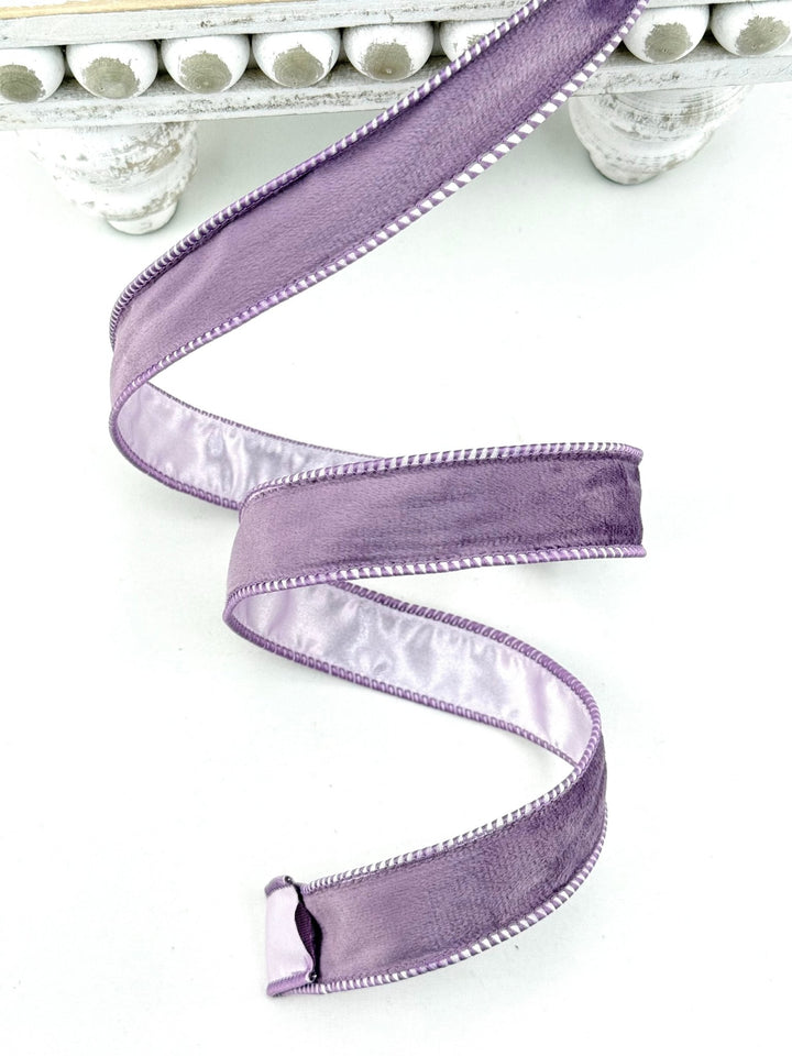Lavender Reversible Velvet Wired Ribbon - 1" - Greenery MarketWired Ribbon7115W-430-25E
