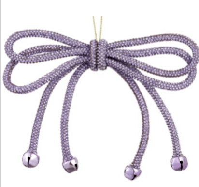 Lavender Sparkle Bow Ornament With Bells - 5.5" - Greenery MarketXN4954-LV