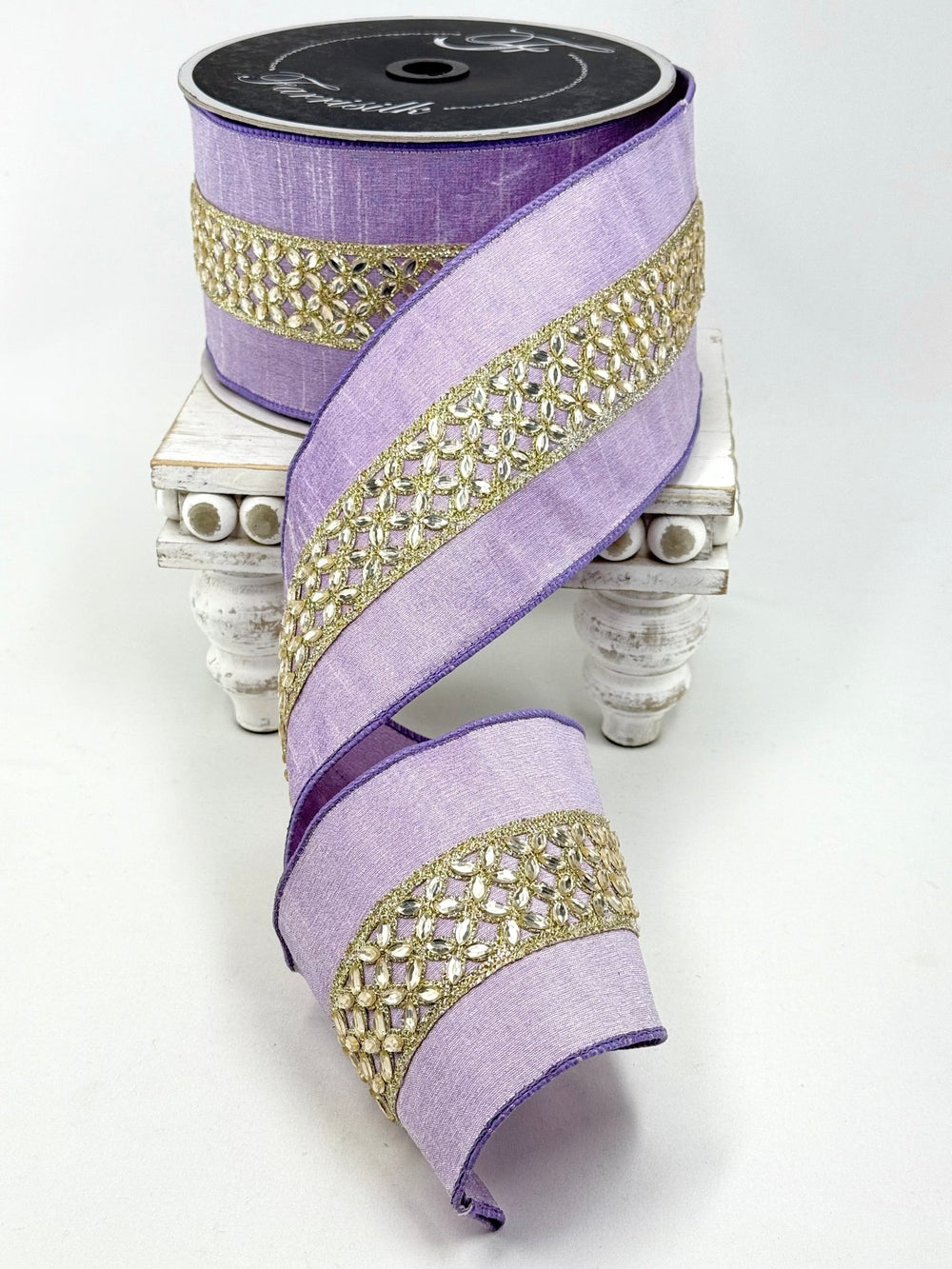 Lavender Spring Jewels Farrisilk wired ribbon AS IS - 4” - Greenery Marketwired ribbonRK005-70