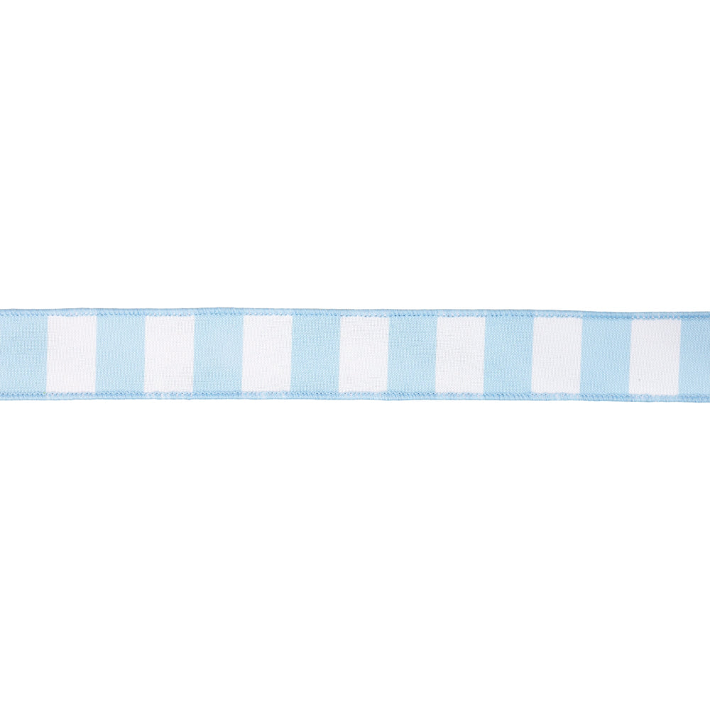 Light Blue Horizontal Stripe With Blue Backing Wired Ribbon - 1.5" - Greenery MarketWired Ribbon9335W-311-38E