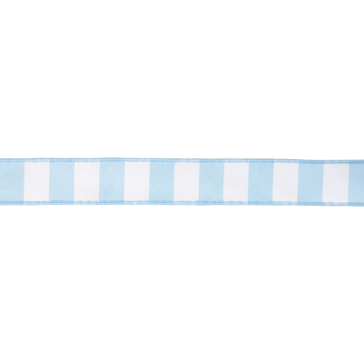 Light Blue Horizontal Stripe With Blue Backing Wired Ribbon - 1.5" - Greenery MarketWired Ribbon9335W-311-38E