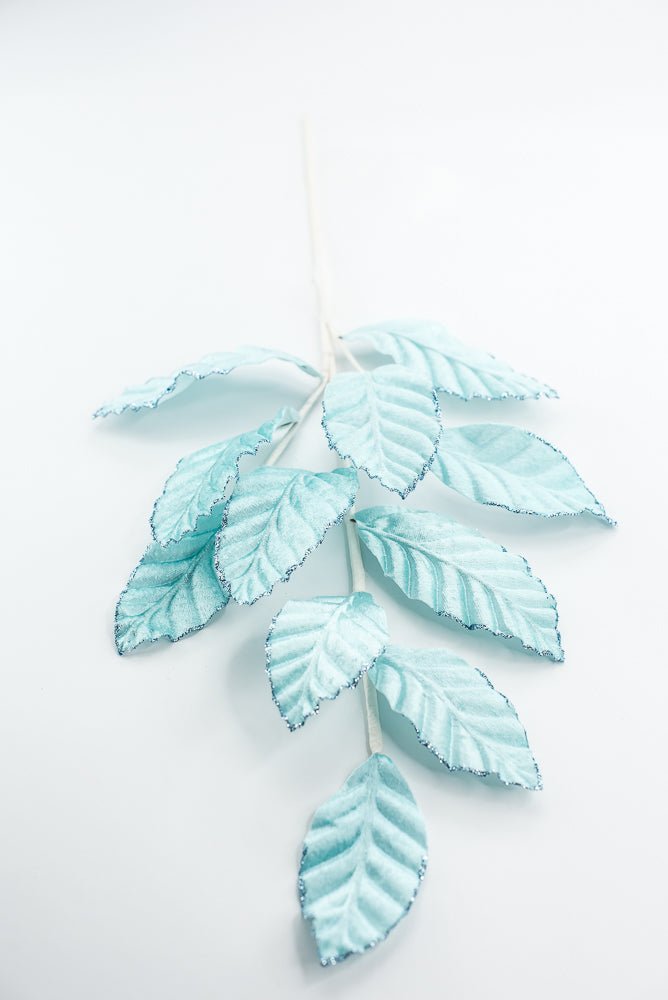 Light Blue Velvet Magnolia Leaf Spray - Greenery Market85361LTBL