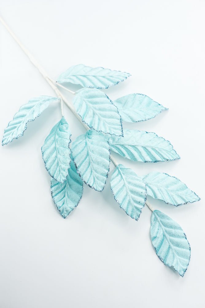 Light Blue Velvet Magnolia Leaf Spray - Greenery Market85361LTBL