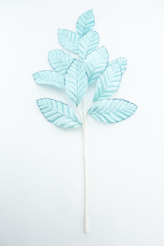 Light Blue Velvet Magnolia Leaf Spray - Greenery Market85361LTBL