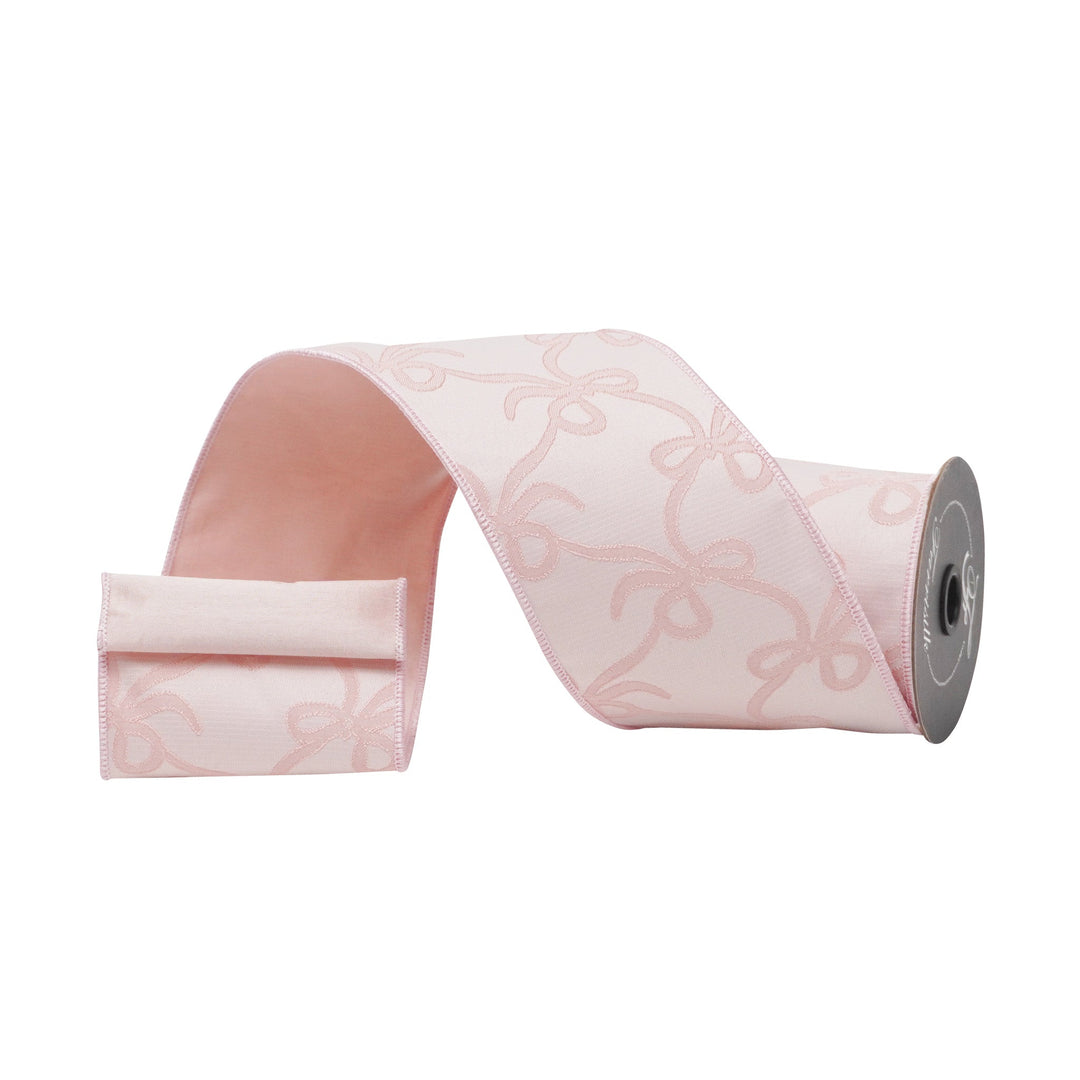 Light Pink Cottage Loops Farrisilk Wired Ribbon - 4" - Greenery MarketRC320 - 14