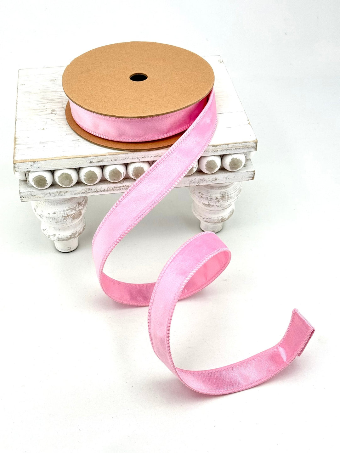 Light Pink Reversible Velvet Wired Ribbon - 1" - Greenery MarketWired Ribbon7115W-123-25E